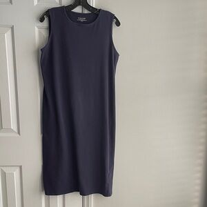 Eileen Fisher.  Midi navy dress  Size M